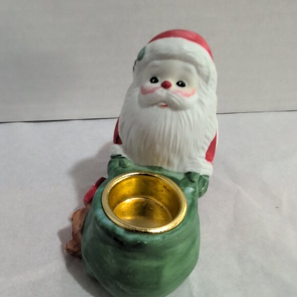 Vintage Porcelain Santa Candle Holder Made In Thailand Small - Picture 2 of 7